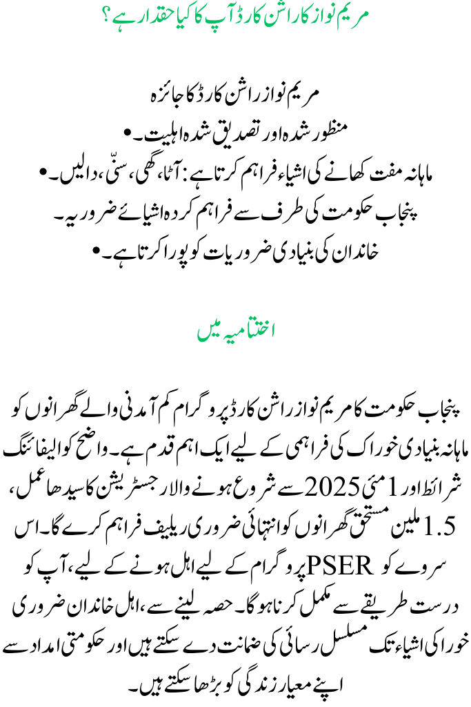 Maryam Nawaz Ration Card