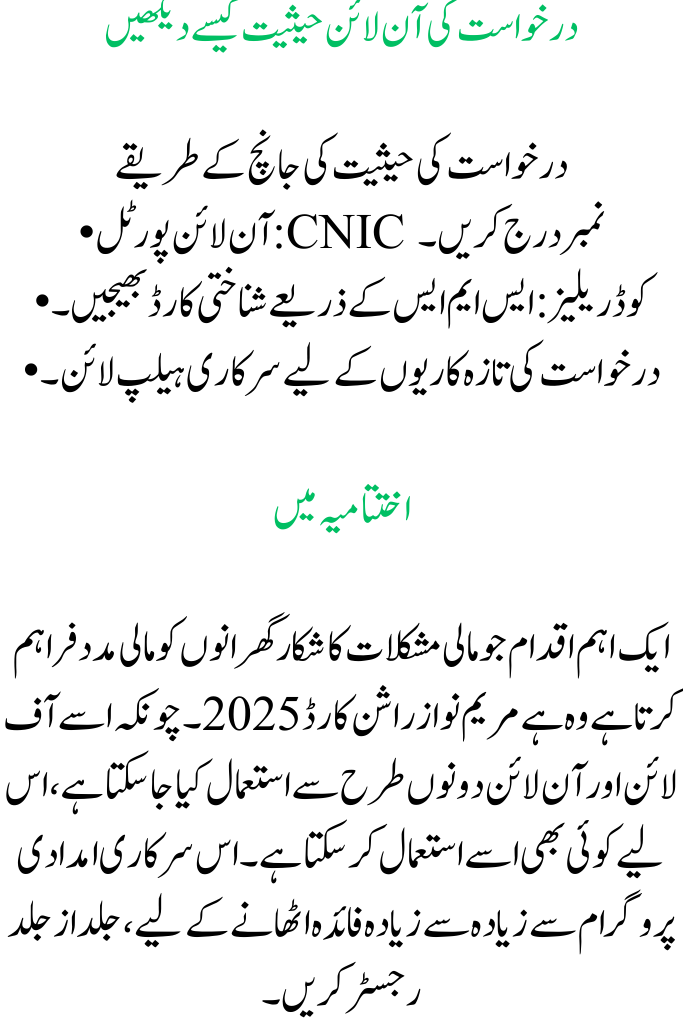 Maryam Nawaz Rashan Card Scheme 2025