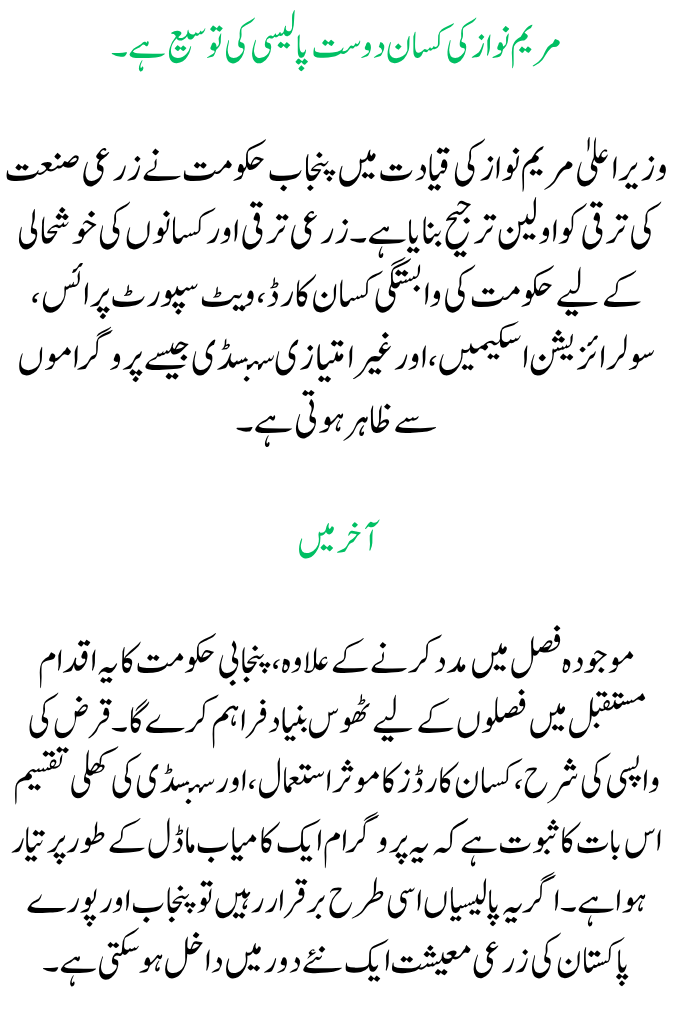 Punjab Chief Minister Maryam Announces 0.6 Million Farmers' Wheat Support Price Under Kisan Card Relief