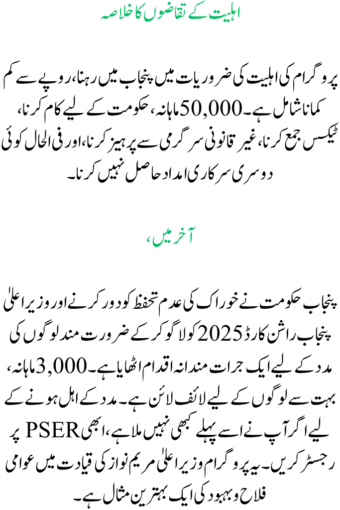 CM Punjab Ration Card 2025