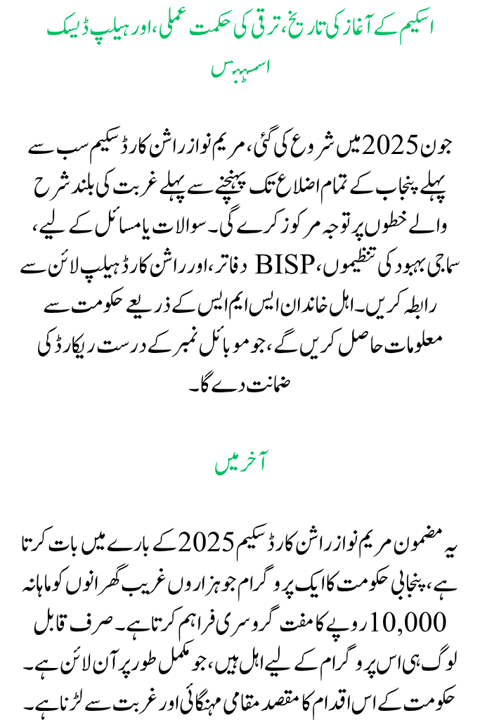 Maryam Nawaz Rashan Card Scheme 2025